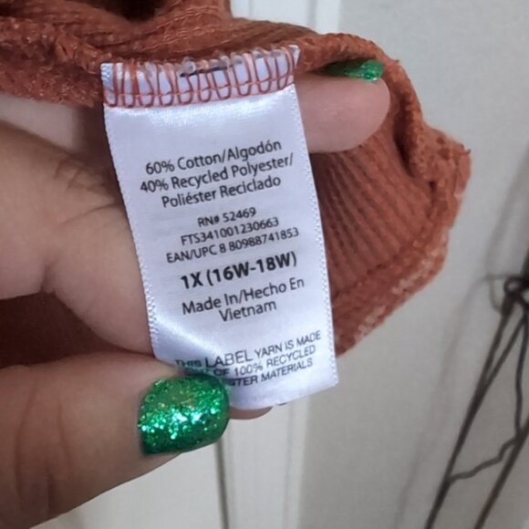 Terra And Sky Orange Paisley Button Up Long Sleeve In Size Extra Large - Picture 4 of 4